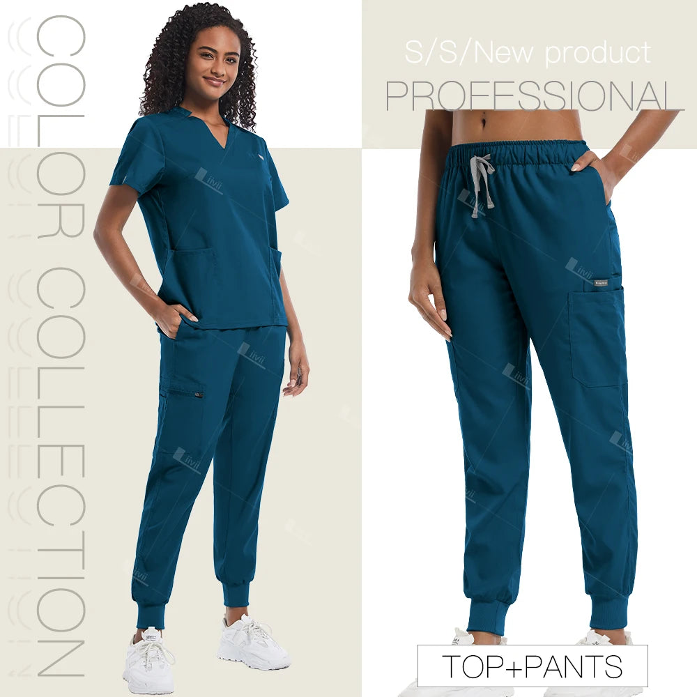 Scrub Uniforms Jogger Woman Soft Fabric