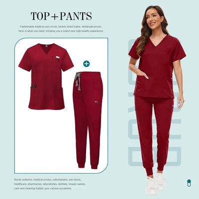 Medical Uniforms Slim Fit Women Scrubs Sets