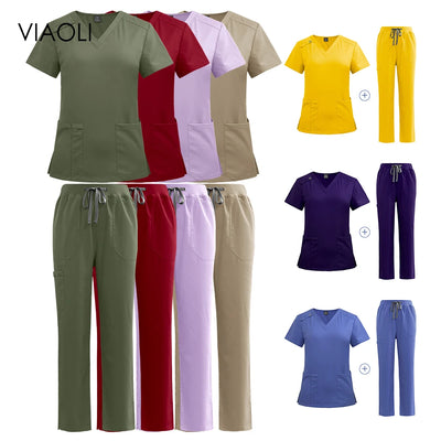 straight leg Scrubs Women Set