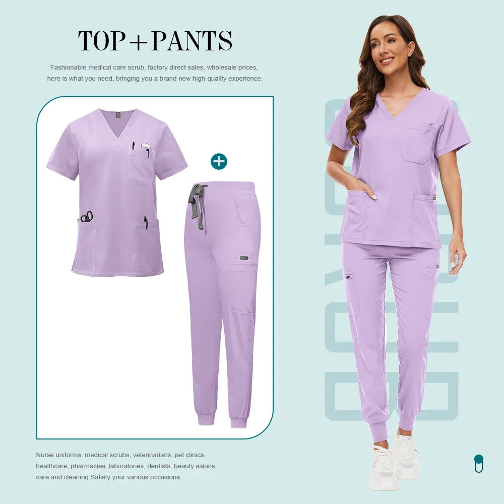 Medical Uniforms Slim Fit Women Scrubs Sets