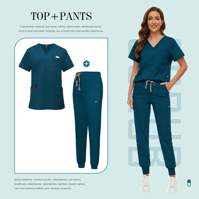 Medical Uniforms Slim Fit Women Scrubs Sets