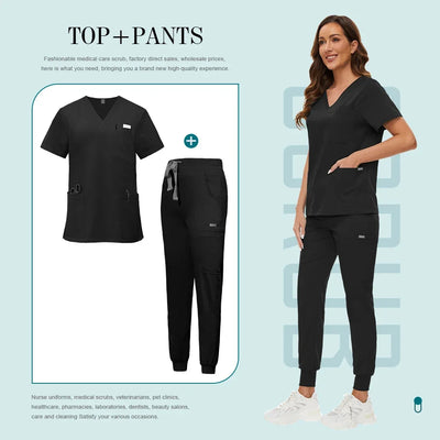 Medical Uniforms Slim Fit Women Scrubs Sets