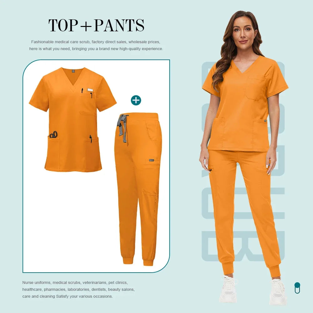 Medical Uniforms Slim Fit Women Scrubs Sets