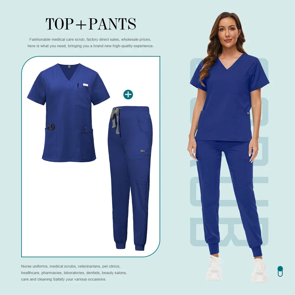 Medical Uniforms Slim Fit Women Scrubs Sets