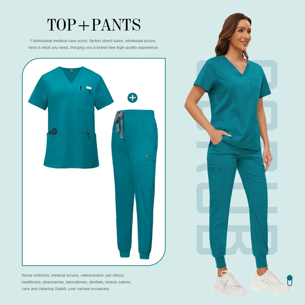 Medical Uniforms Slim Fit Women Scrubs Sets