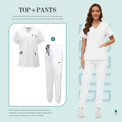 Medical Uniforms Slim Fit Women Scrubs Sets