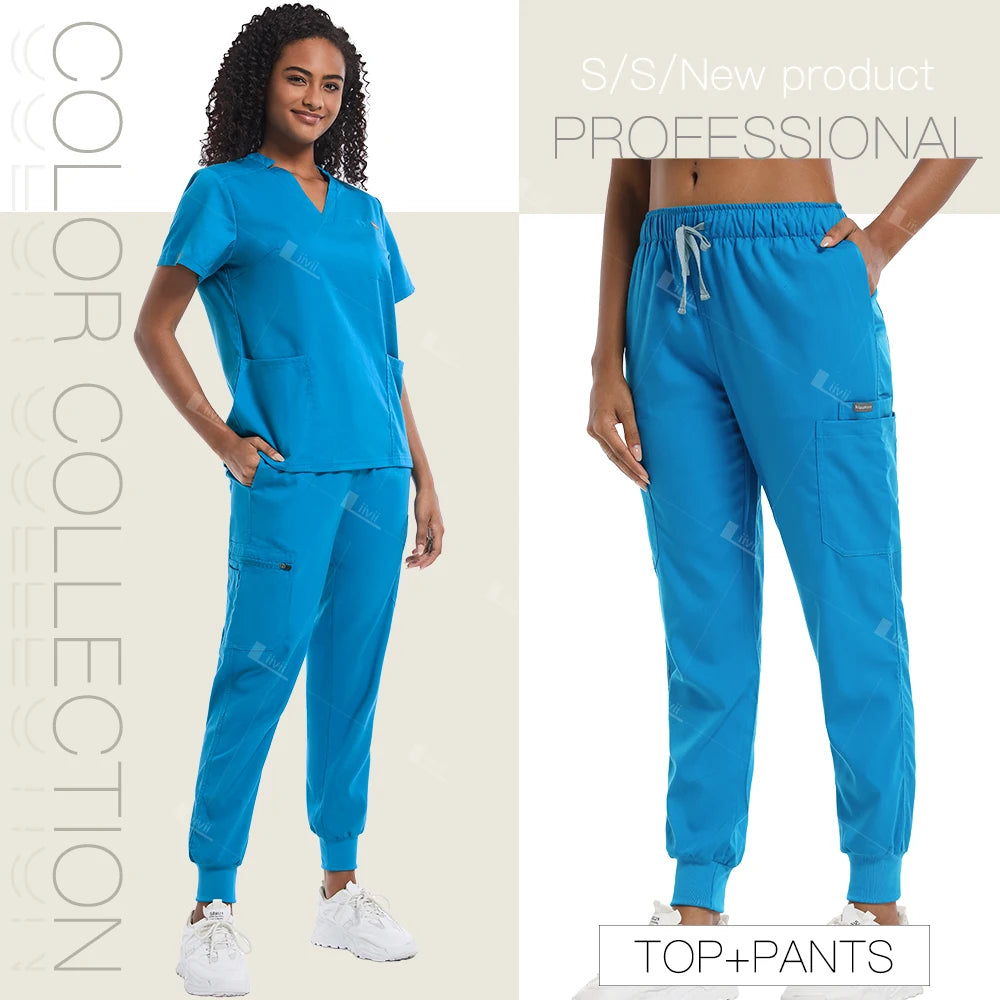 Scrub Uniforms Jogger Woman Soft Fabric