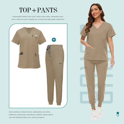 Medical Uniforms Slim Fit Women Scrubs Sets