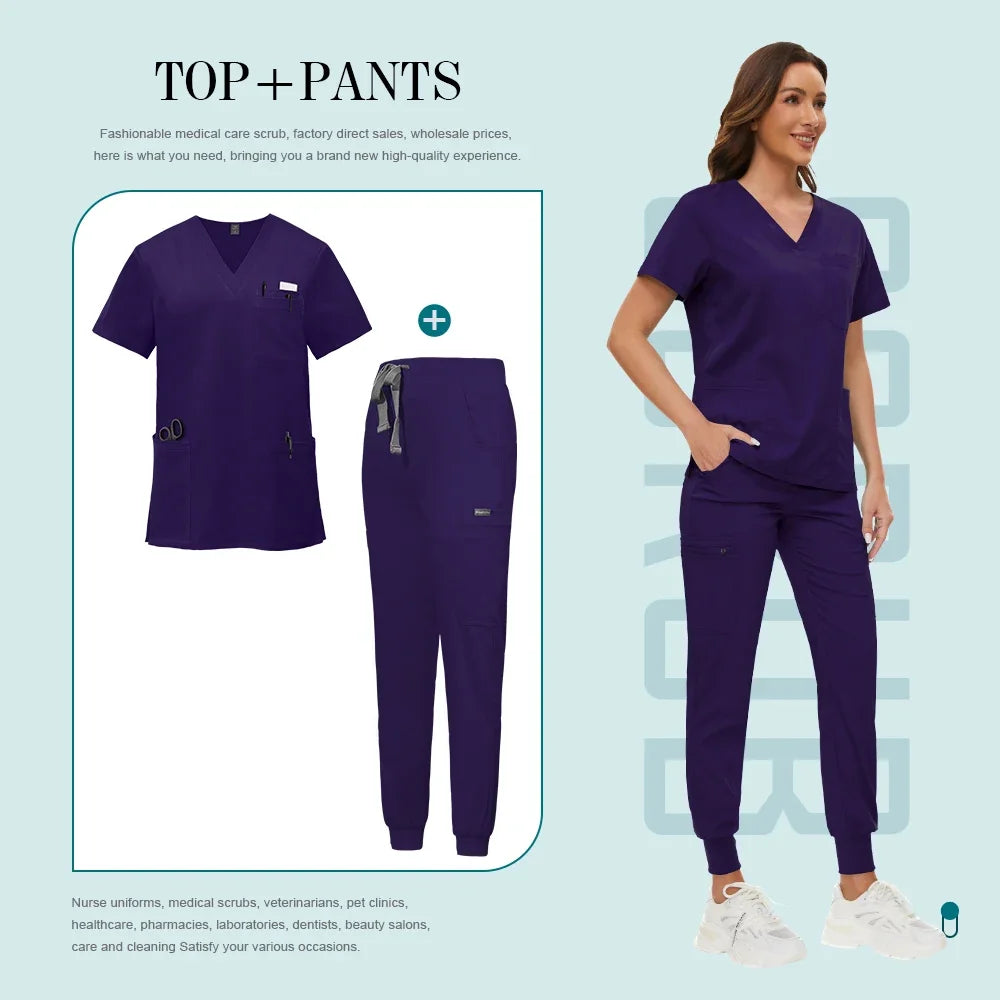 Medical Uniforms Slim Fit Women Scrubs Sets