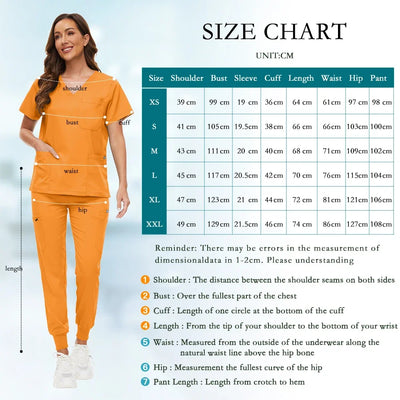 Medical Uniforms Slim Fit Women Scrubs Sets