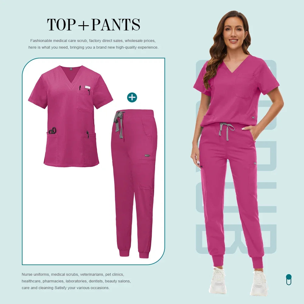 Medical Uniforms Slim Fit Women Scrubs Sets